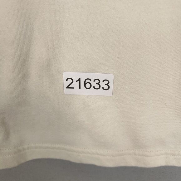 FP Beach Sweatshirt Womens Small Ivory Shawl Collar Pullover Cropped Made USA - Picture 15 of 15